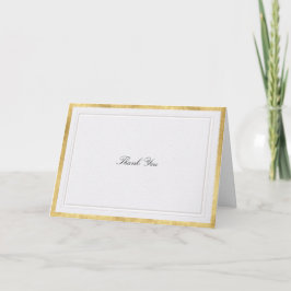 Cartão De Agradecimento Casamento Clássico Moderno Pérola Faux Dourado For