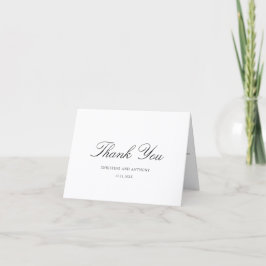 Cartão De Agradecimento Casamento Clássico Preto e Branco de Dinheiro Anti