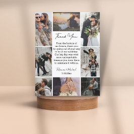 Cartão De Agradecimento Casamento Colagem de Fotos Editorial Moderna 8