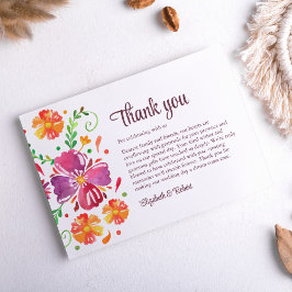 Cartão De Agradecimento Casamento Colorido com Festa Mexicana