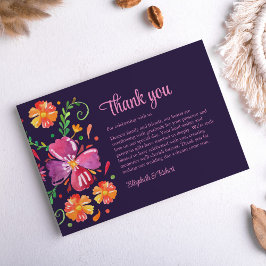 Cartão De Agradecimento Casamento Colorido com Festa Mexicana