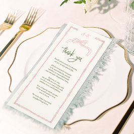 Cartão De Agradecimento Casamento Colorido Cor-de-Rosa e Vermelho Obrigado