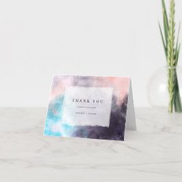 Cartão De Agradecimento Casamento Colorido de Brutos Modernos