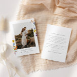 Cartão De Agradecimento Casamento Colorido de Vintage<br><div class="desc">Mande uma obrigado sincera que mande mensagem para seus convidados de casamento com nosso cartões de agradecimentos de casamento de flor silvestre vintage! A design apresenta um design de borda colorida de flores silvestres, formando lindamente uma foto das recém-casadas. Do lado de trás, você pode personalizar o cartão com uma...</div>