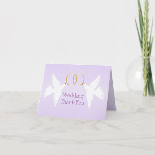 Cartão De Agradecimento Casamento Colorido Design Lilac
