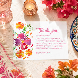 Cartão De Agradecimento Casamento Colorido Fiesta Mexicana