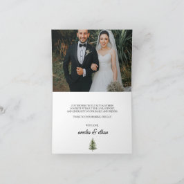 Cartão De Agradecimento Casamento com Aquarela Florestal de Inverno