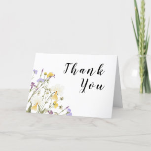 Cartão De Agradecimento Casamento com Aquarela Lilac