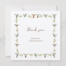 Cartão De Agradecimento Casamento com Beija-flor
