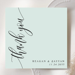 Cartão De Agradecimento Casamento com Caligrafia em Script de Cor Pastel M