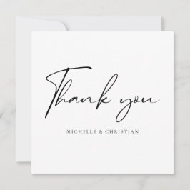 Cartão De Agradecimento Casamento com Caligrafia Mínima Moderna