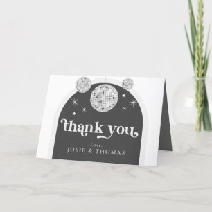 Cartão De Agradecimento Casamento com Cinza Negra-Gótica