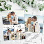 Cartão De Agradecimento Casamento com Colagem de Fotos do Script 3 da Tipo<br><div class="desc">Cartões de agradecimentos de Casamento de Colagem de Fotos 3, um Elegante Moderno Minimalista, "obrigados e Amor". modelo de cartões de agradecimentos de casamento na moda com 3 fotos na frente e 1 foto na parte traseira. Com o texto "Amor e obrigados" em uma letra de escrita tipográfica escrita, escrita...</div>