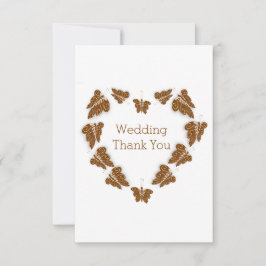 Cartão De Agradecimento Casamento com Design de Borboletas Coloridas de Ch