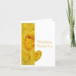 Cartão De Agradecimento Casamento com Design de Rosa Amarelo