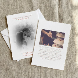 Cartão De Agradecimento Casamento com efeito de gradiente de foto românica