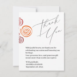 Cartão De Agradecimento Casamento com Forma Africana Abstrata
