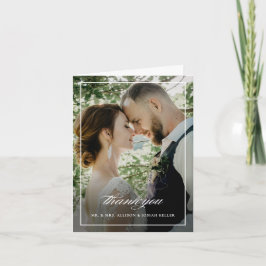 Cartão De Agradecimento Casamento com Foto e Letra Clássica