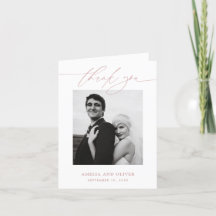 Casamento com Foto e Letra Minimalista Rosa Empoei