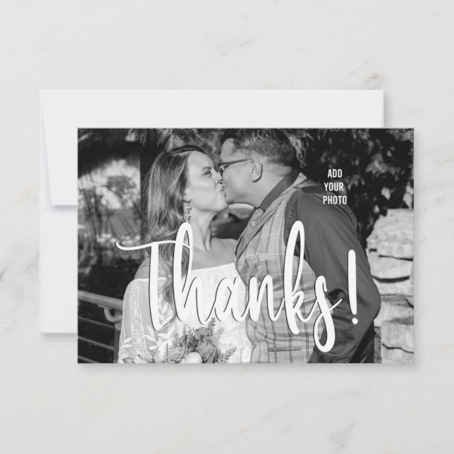 Cartão De Agradecimento Casamento com Foto Personalizada (Frente)