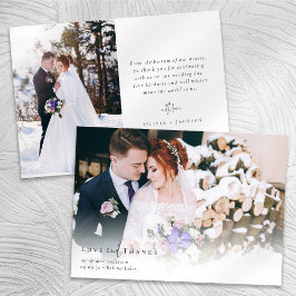 Cartão De Agradecimento Casamento com Fotografia de Script de Caligrafia R