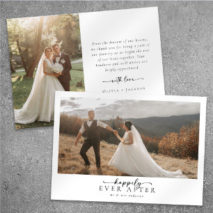 Cartão De Agradecimento Casamento com Fotografia de Script de Caligrafia R