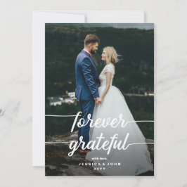 Cartão De Agradecimento Casamento com Fotografias do Script 2 Russo Gratef
