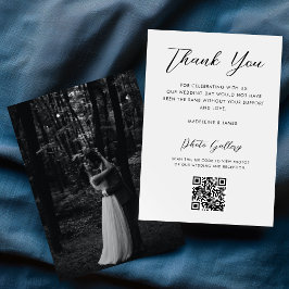 Cartão De Agradecimento Casamento com Galeria de Fotos de Código QR de Scr