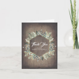 Cartão De Agradecimento Casamento com Greenery Rustic Country Obrigado