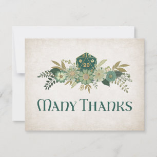 Cartão De Agradecimento Casamento com Jogadores de Dice RPG