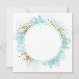 Cartão De Agradecimento Casamento com Leitura com Aquarela Monograma Obrig