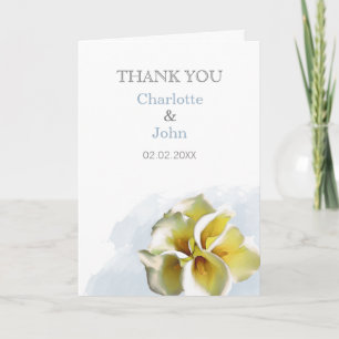 Cartão De Agradecimento Casamento com Lírios de Água.