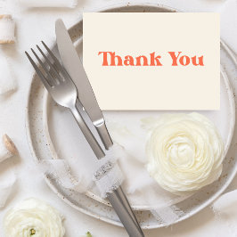 Cartão De Agradecimento Casamento com Negrito e Chic Moderno Retroativo