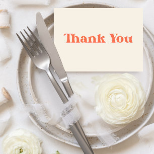 Cartão De Agradecimento Casamento com Negrito e Chic Moderno Retroativo