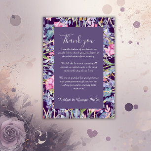 Cartão De Agradecimento casamento com pastel violeta
