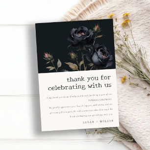 Cartão De Agradecimento Casamento com Rosa preto de cor branca escura egíp