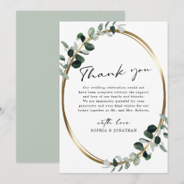 Cartão De Agradecimento Casamento com sábado branco da Caligrafia Moderna