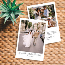 Casamento com Script Manuscrito Moderno & 4 Fotos
