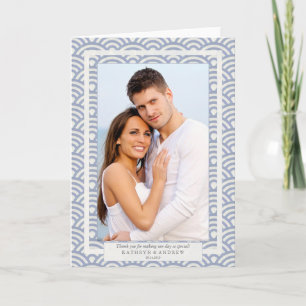 Cartão De Agradecimento Casamento com Seigaiha Japonês Obrigado/Texto Per