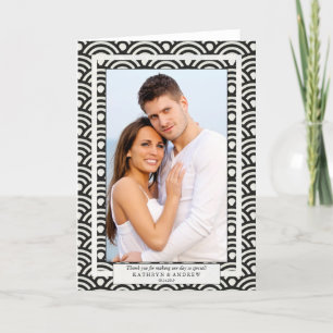 Cartão De Agradecimento Casamento com Seigaiha Japonês Obrigado/Texto Pers