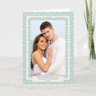 Cartão De Agradecimento Casamento com Seigaiha Japonês Obrigado/Texto Pers