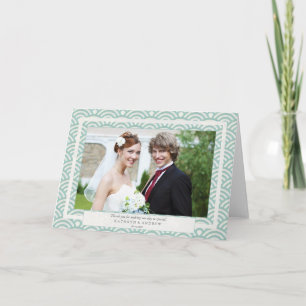 Cartão De Agradecimento Casamento com Seigaiha Japonês Obrigado/Texto Pers