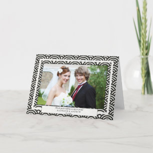 Cartão De Agradecimento Casamento com Seigaiha Japonês Obrigado/Texto Pers