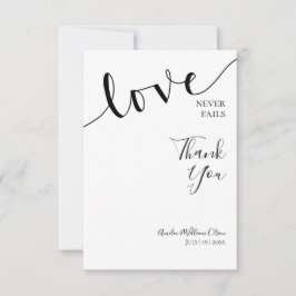 Cartão De Agradecimento Casamento, Cristão, Simples, Elegante, Tipografia,