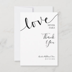 Cartão De Agradecimento Casamento, Cristão, Simples, Elegante, Tipografia,
