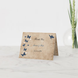 Cartão De Agradecimento casamento da borboleta vintage Obrigado