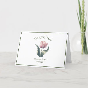 Cartão De Agradecimento Casamento Da Flor De Tulip Elegante - Obrigado Car