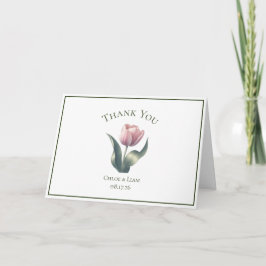 Cartão De Agradecimento Casamento Da Flor De Tulip Elegante - Obrigado Car