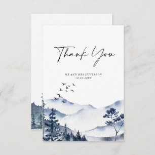 Cartão De Agradecimento Casamento da Floresta de Cachorro de Água Elegante