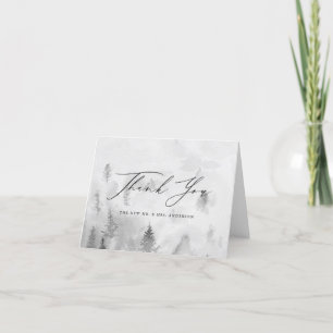 Cartão De Agradecimento Casamento da Floresta de Inverno das Cinzas Elegan